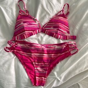 Hollister Pink Striped Bikini